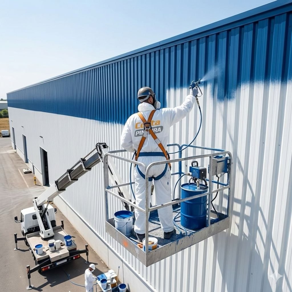 Boom lift for industrial painting — CostaPintura Costa Blanca